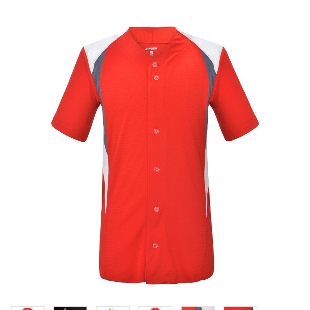 Champro Adult Bull Pen Full Button baseball jersey size XL orange white …